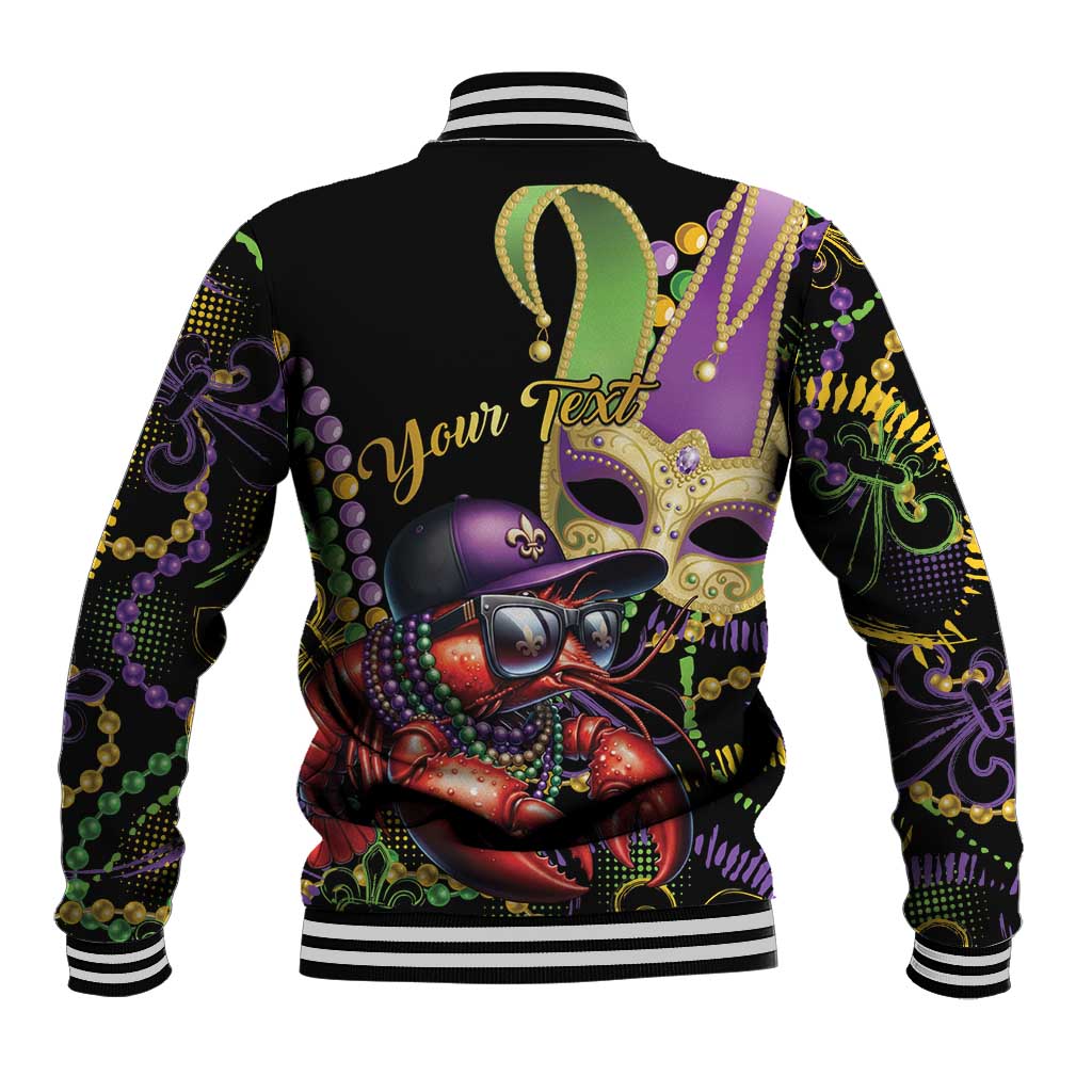 Personalized Mardi Gras Funny Shrimp Baseball Jacket Fleur De Lis Special Version - Wonder Print Shop