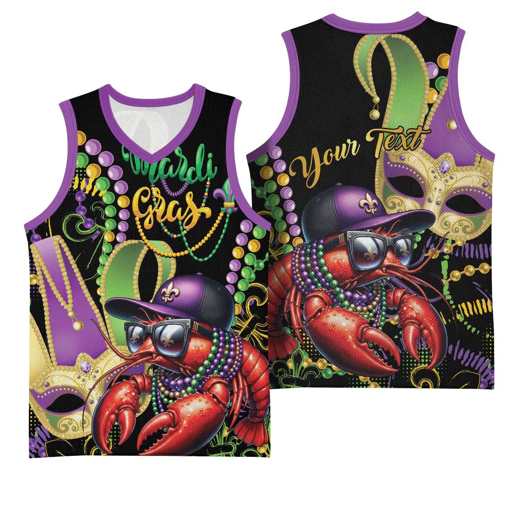 Personalized Mardi Gras Funny Shrimp Basketball Jersey Fleur De Lis Special Version - Wonder Print Shop