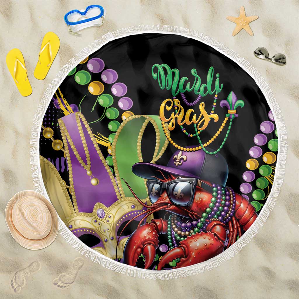 Mardi Gras Funny Shrimp Beach Blanket Fleur De Lis Special Version - Wonder Print Shop