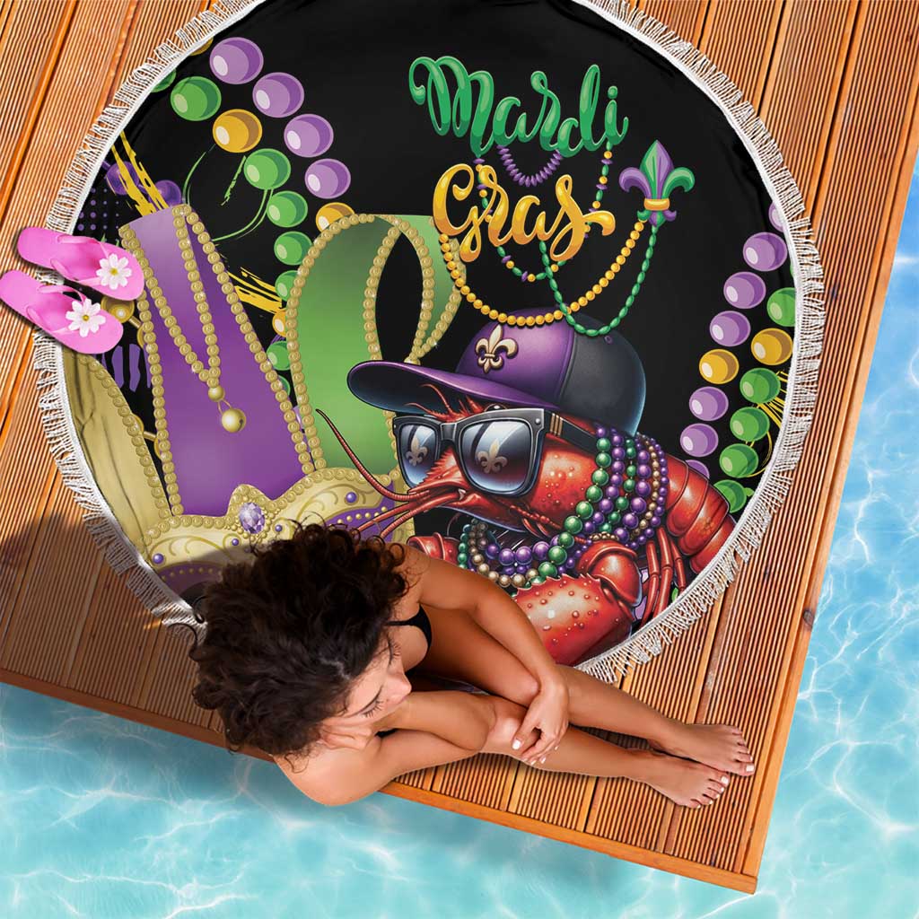 Mardi Gras Funny Shrimp Beach Blanket Fleur De Lis Special Version - Wonder Print Shop
