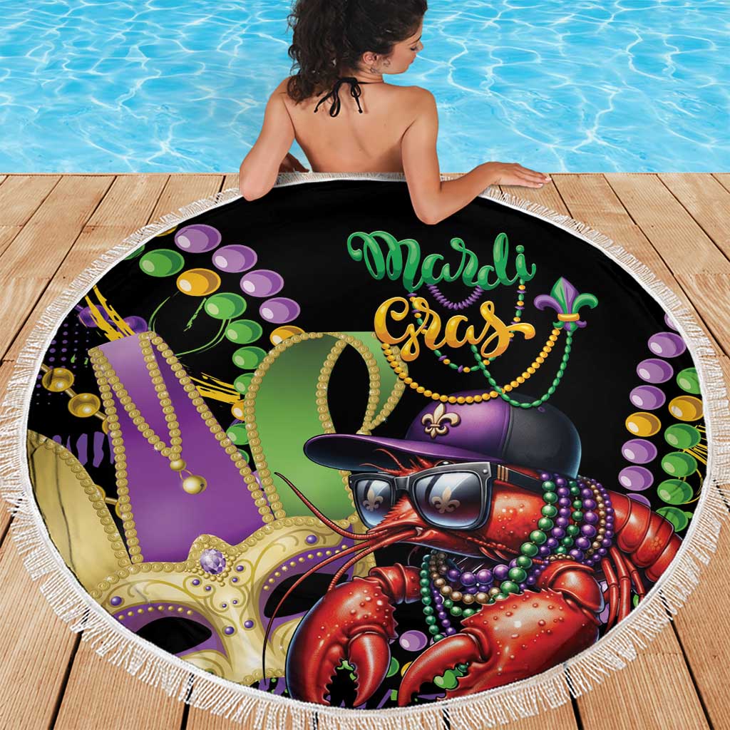 Mardi Gras Funny Shrimp Beach Blanket Fleur De Lis Special Version - Wonder Print Shop