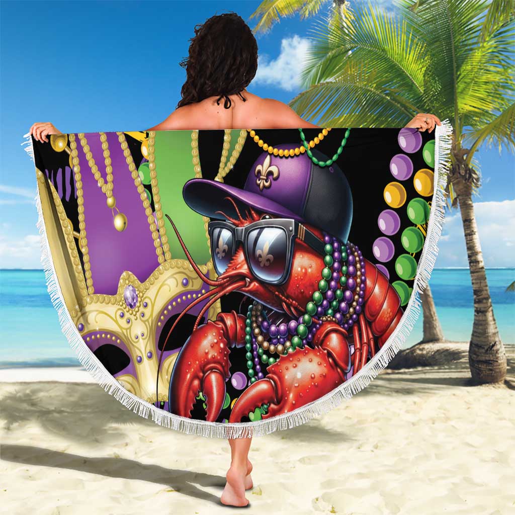 Mardi Gras Funny Shrimp Beach Blanket Fleur De Lis Special Version - Wonder Print Shop
