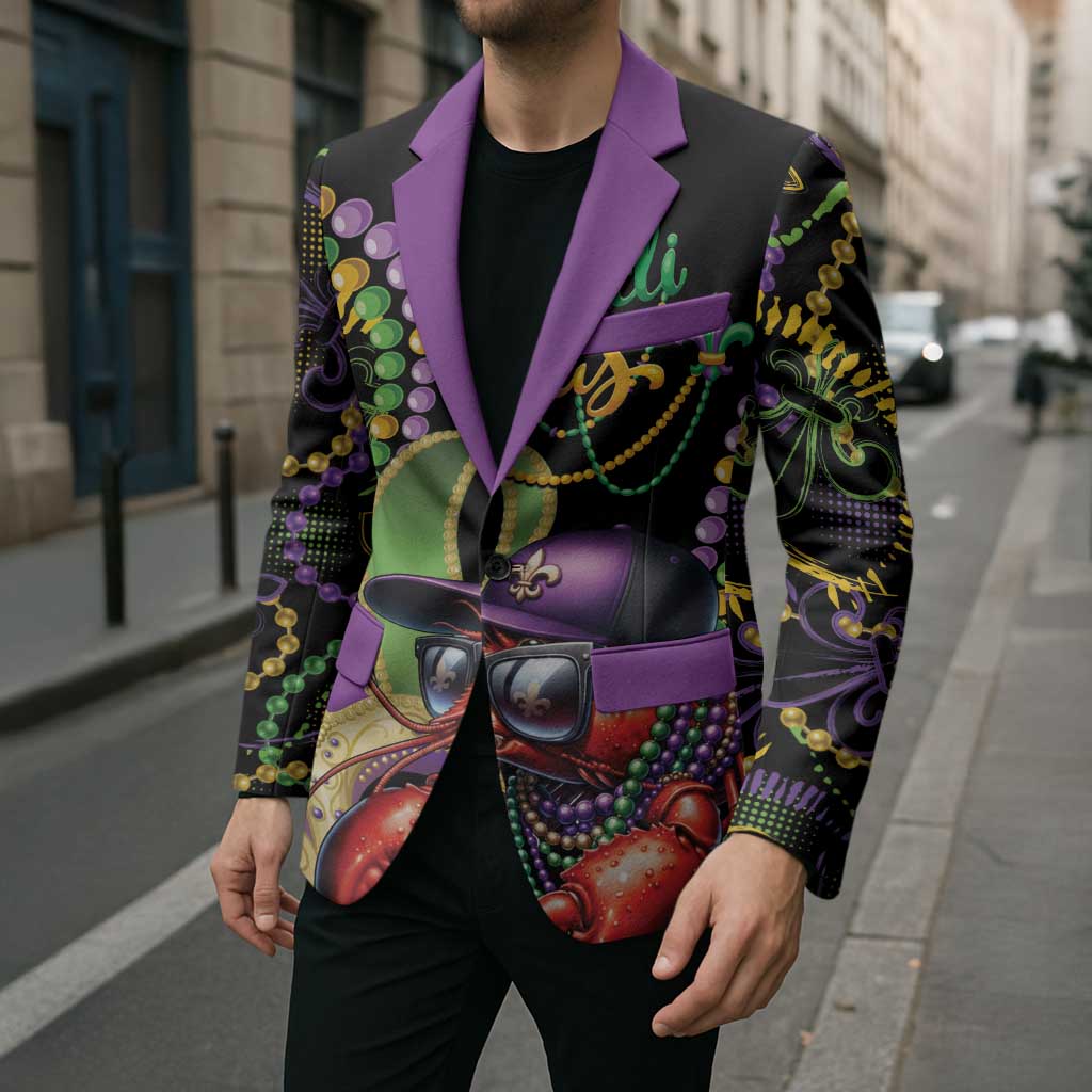 Personalized Mardi Gras Funny Shrimp Blazer Fleur De Lis Special Version - Wonder Print Shop