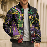 Personalized Mardi Gras Funny Shrimp Bomber Puffer Jacket Fleur De Lis Special Version - Wonder Print Shop