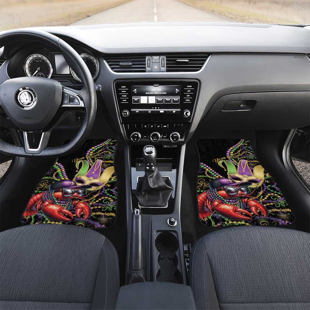 Personalized Mardi Gras Funny Shrimp Car Mats Fleur De Lis Special Version - Wonder Print Shop