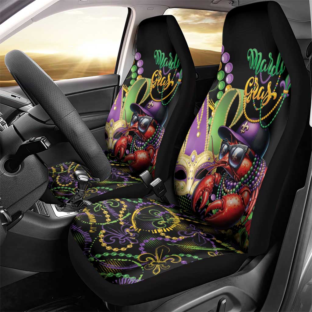 Mardi Gras Funny Shrimp Car Seat Cover Fleur De Lis Special Version - Wonder Print Shop