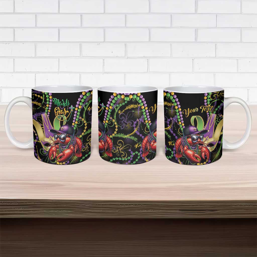 Personalized Mardi Gras Funny Shrimp Ceramic Mug Fleur De Lis Special Version - Wonder Print Shop