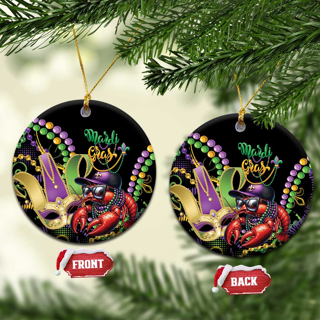 Mardi Gras Funny Shrimp Ceramic Ornament Fleur De Lis Special Version - Wonder Print Shop