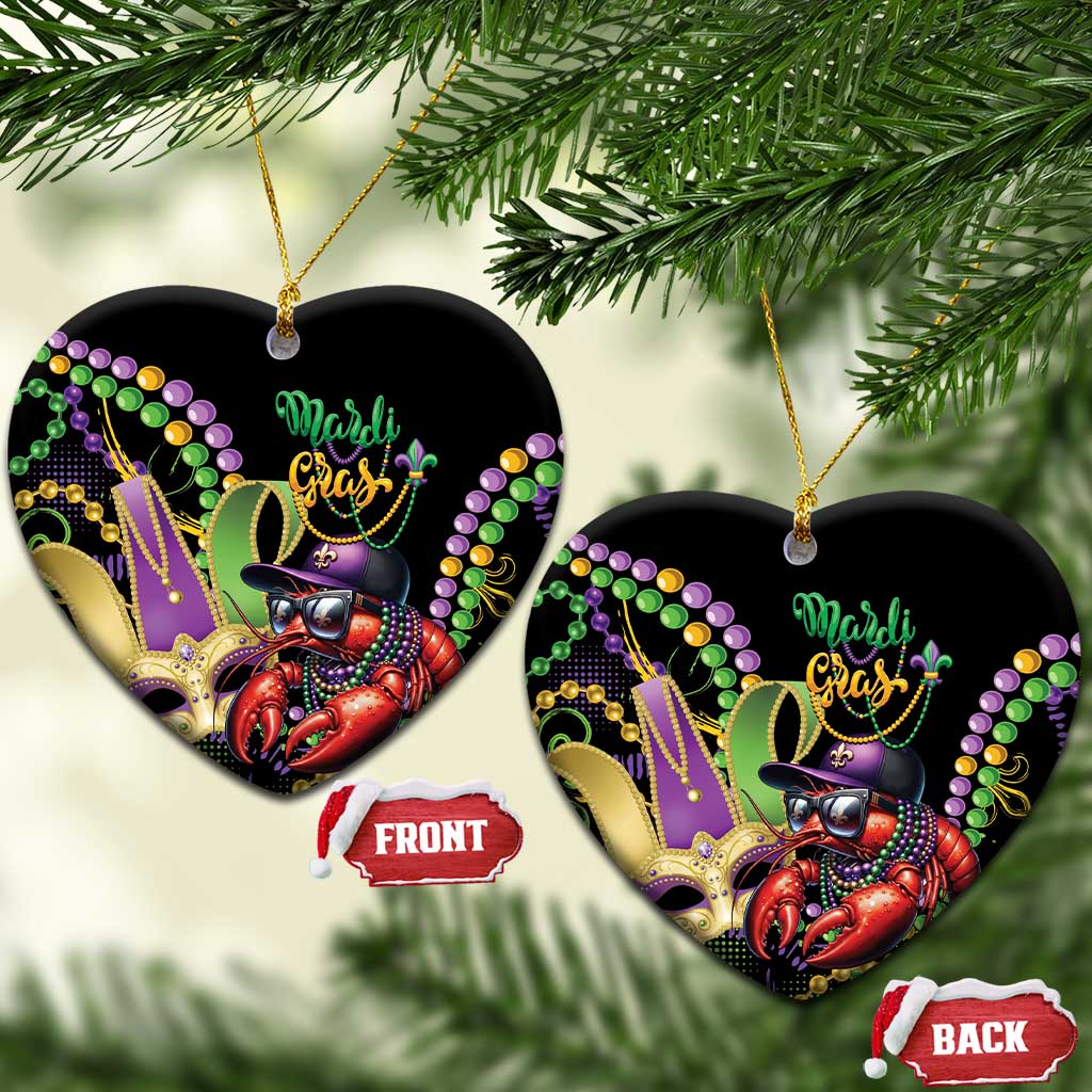Mardi Gras Funny Shrimp Ceramic Ornament Fleur De Lis Special Version - Wonder Print Shop