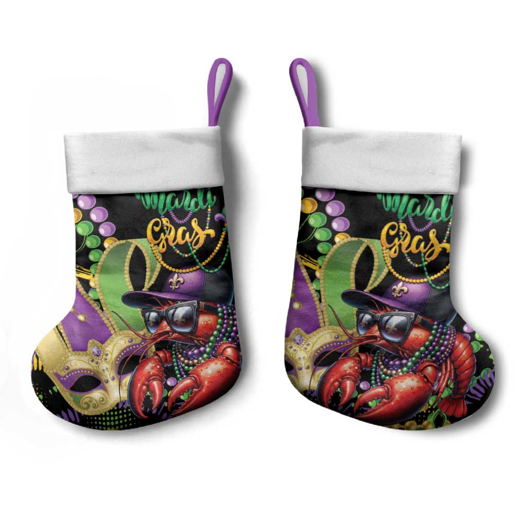 Mardi Gras Funny Shrimp Christmas Stocking Fleur De Lis Special Version - Wonder Print Shop