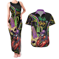 Personalized Mardi Gras Funny Shrimp Couples Matching Tank Maxi Dress and Hawaiian Shirt Fleur De Lis Special Version - Wonder Print Shop