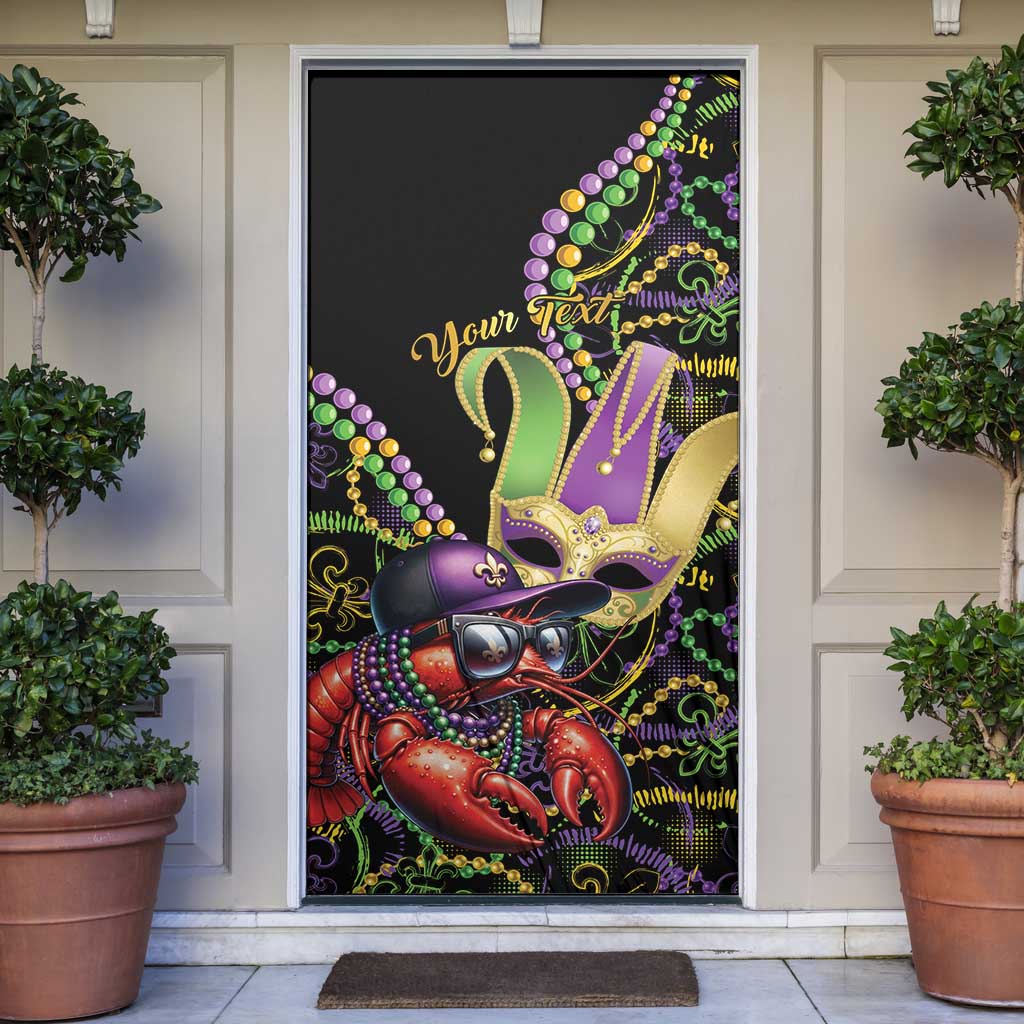 Personalized Mardi Gras Funny Shrimp Door Cover Fleur De Lis Special Version - Wonder Print Shop