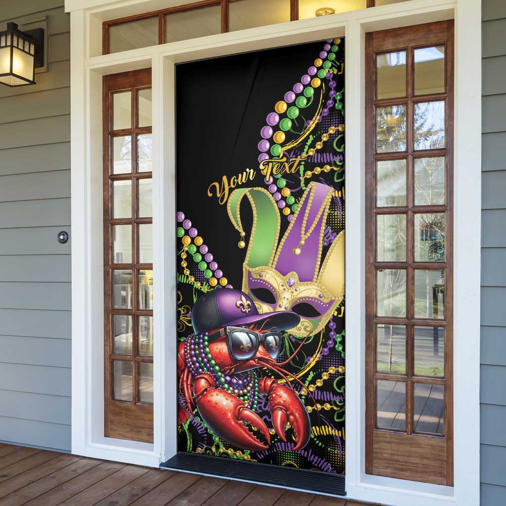 Personalized Mardi Gras Funny Shrimp Door Cover Fleur De Lis Special Version - Wonder Print Shop