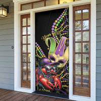Personalized Mardi Gras Funny Shrimp Door Cover Fleur De Lis Special Version - Wonder Print Shop
