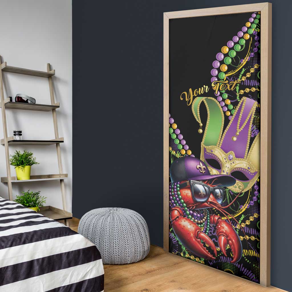Personalized Mardi Gras Funny Shrimp Door Cover Fleur De Lis Special Version - Wonder Print Shop