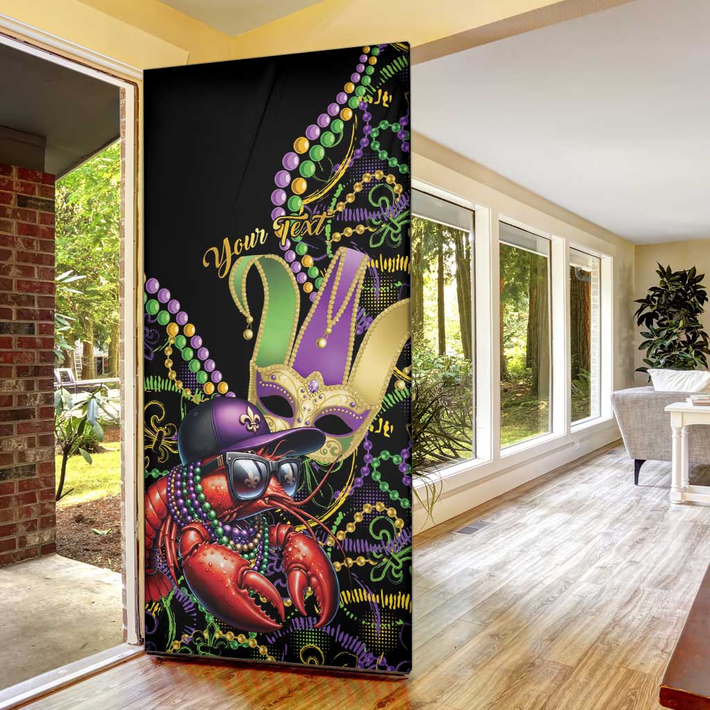 Personalized Mardi Gras Funny Shrimp Door Cover Fleur De Lis Special Version - Wonder Print Shop