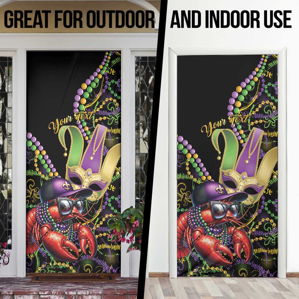 Personalized Mardi Gras Funny Shrimp Door Cover Fleur De Lis Special Version - Wonder Print Shop