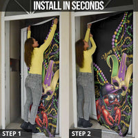 Personalized Mardi Gras Funny Shrimp Door Cover Fleur De Lis Special Version - Wonder Print Shop