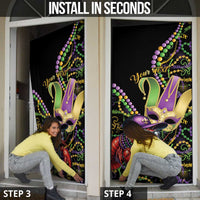 Personalized Mardi Gras Funny Shrimp Door Cover Fleur De Lis Special Version - Wonder Print Shop