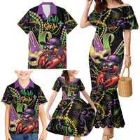 Personalized Mardi Gras Funny Shrimp Family Matching Mermaid Dress and Hawaiian Shirt Fleur De Lis Special Version - Wonder Print Shop