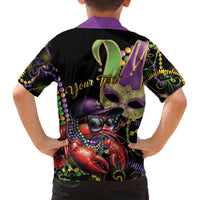 Personalized Mardi Gras Funny Shrimp Family Matching Off The Shoulder Long Sleeve Dress and Hawaiian Shirt Fleur De Lis Special Version - Wonder Print Shop