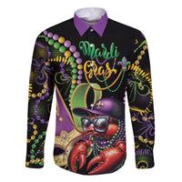 Personalized Mardi Gras Funny Shrimp Family Matching Off The Shoulder Long Sleeve Dress and Hawaiian Shirt Fleur De Lis Special Version - Wonder Print Shop