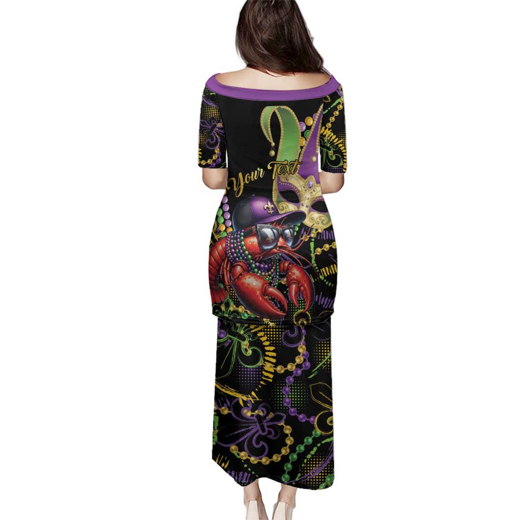 Personalized Mardi Gras Funny Shrimp Family Matching Puletasi and Hawaiian Shirt Fleur De Lis Special Version - Wonder Print Shop