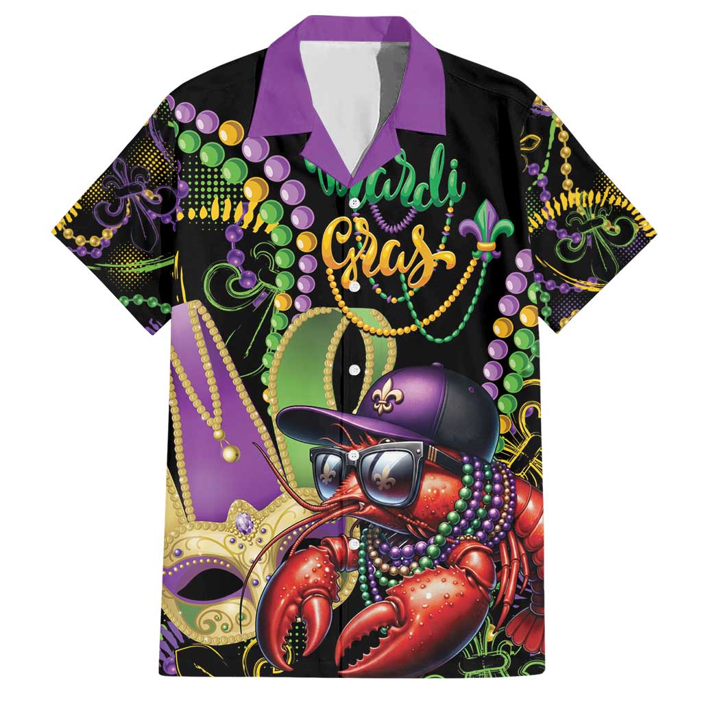 Personalized Mardi Gras Funny Shrimp Family Matching Short Sleeve Bodycon Dress and Hawaiian Shirt Fleur De Lis Special Version - Wonder Print Shop
