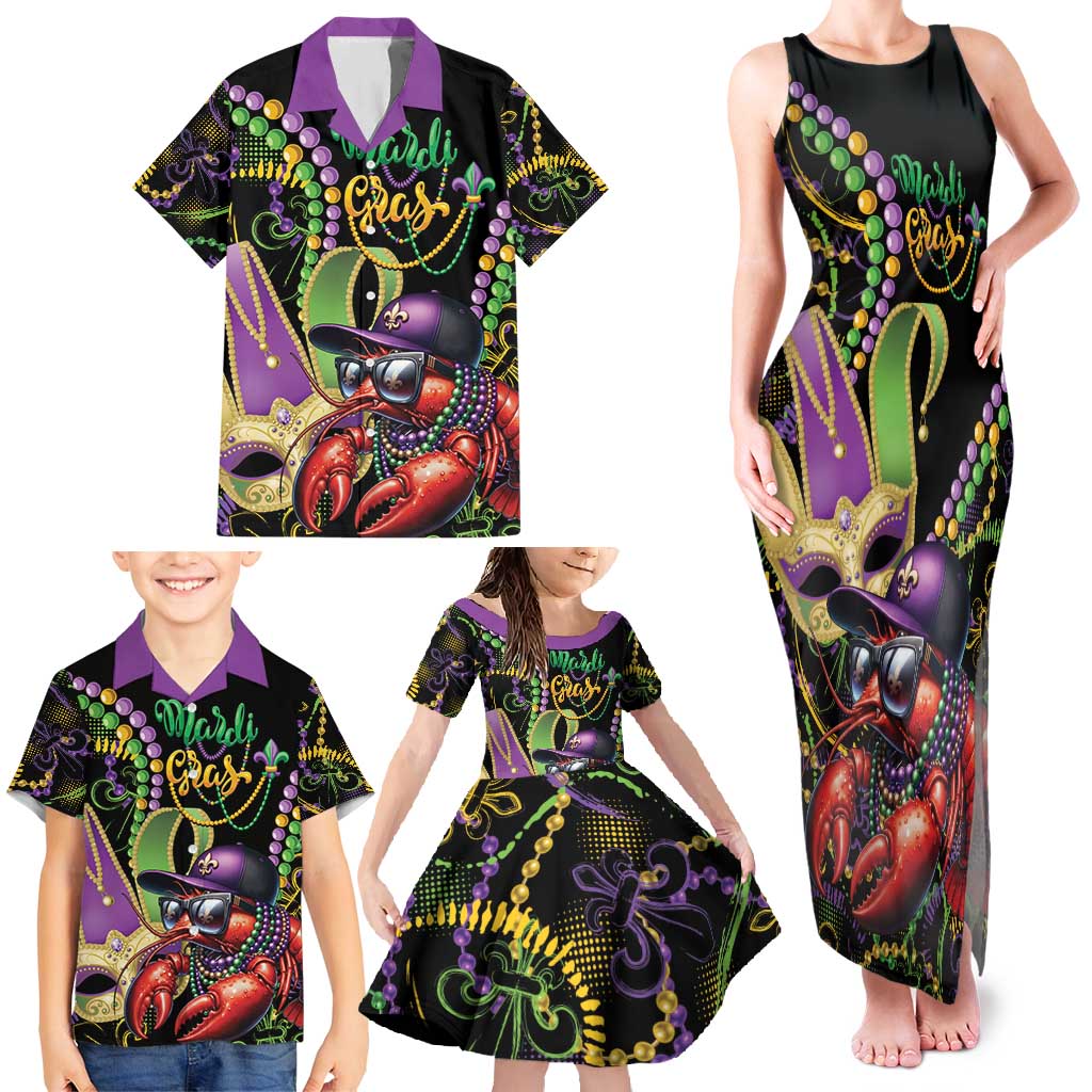 Personalized Mardi Gras Funny Shrimp Family Matching Tank Maxi Dress and Hawaiian Shirt Fleur De Lis Special Version - Wonder Print Shop