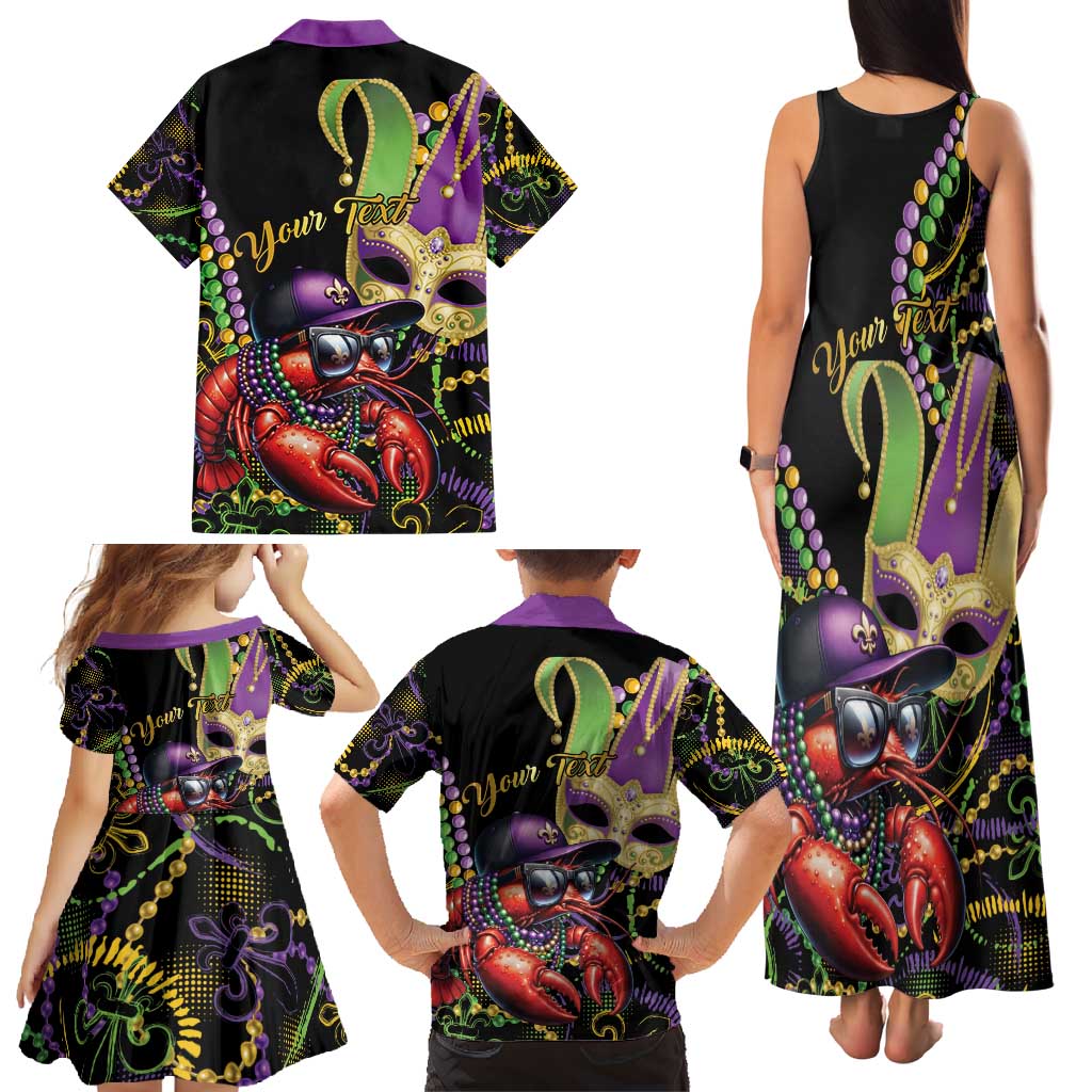 Personalized Mardi Gras Funny Shrimp Family Matching Tank Maxi Dress and Hawaiian Shirt Fleur De Lis Special Version - Wonder Print Shop