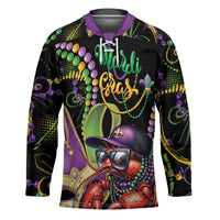 Personalized Mardi Gras Funny Shrimp Hockey Jersey Fleur De Lis Special Version - Wonder Print Shop