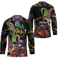 Personalized Mardi Gras Funny Shrimp Hockey Jersey Fleur De Lis Special Version - Wonder Print Shop