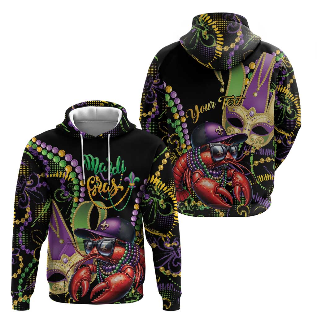 Personalized Mardi Gras Funny Shrimp Hoodie Fleur De Lis Special Version - Wonder Print Shop