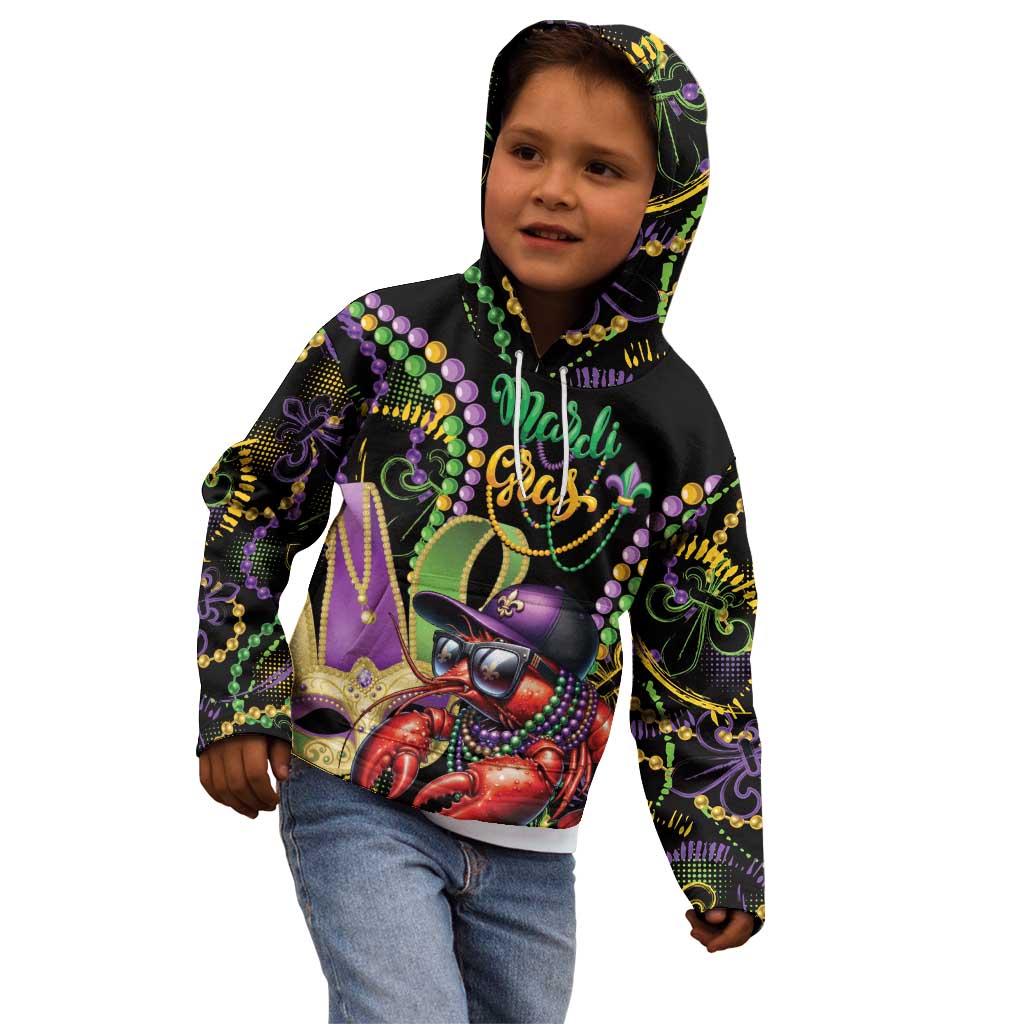 Personalized Mardi Gras Funny Shrimp Kid Hoodie Fleur De Lis Special Version - Wonder Print Shop