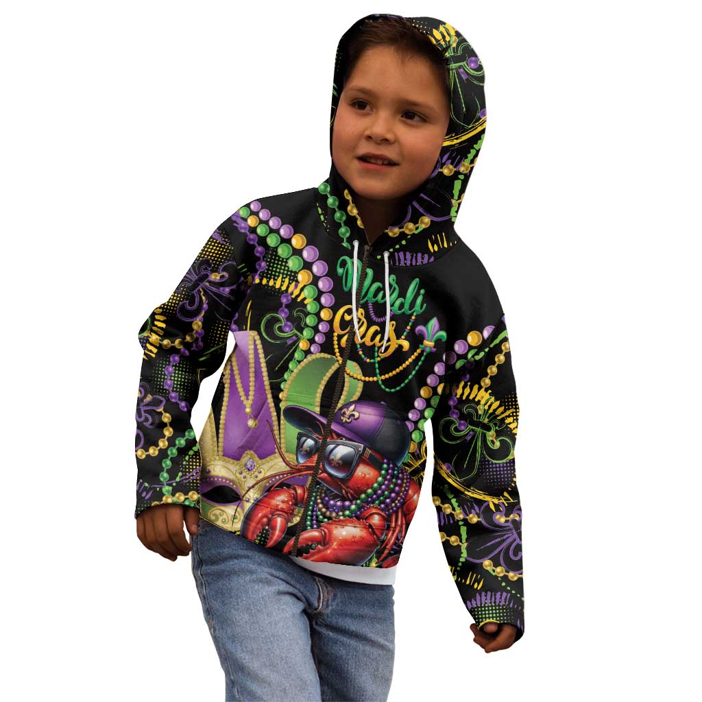 Personalized Mardi Gras Funny Shrimp Kid Hoodie Fleur De Lis Special Version - Wonder Print Shop