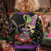 Mardi Gras Funny Shrimp Kid Ugly Christmas Sweater Fleur De Lis Special Version - Wonder Print Shop