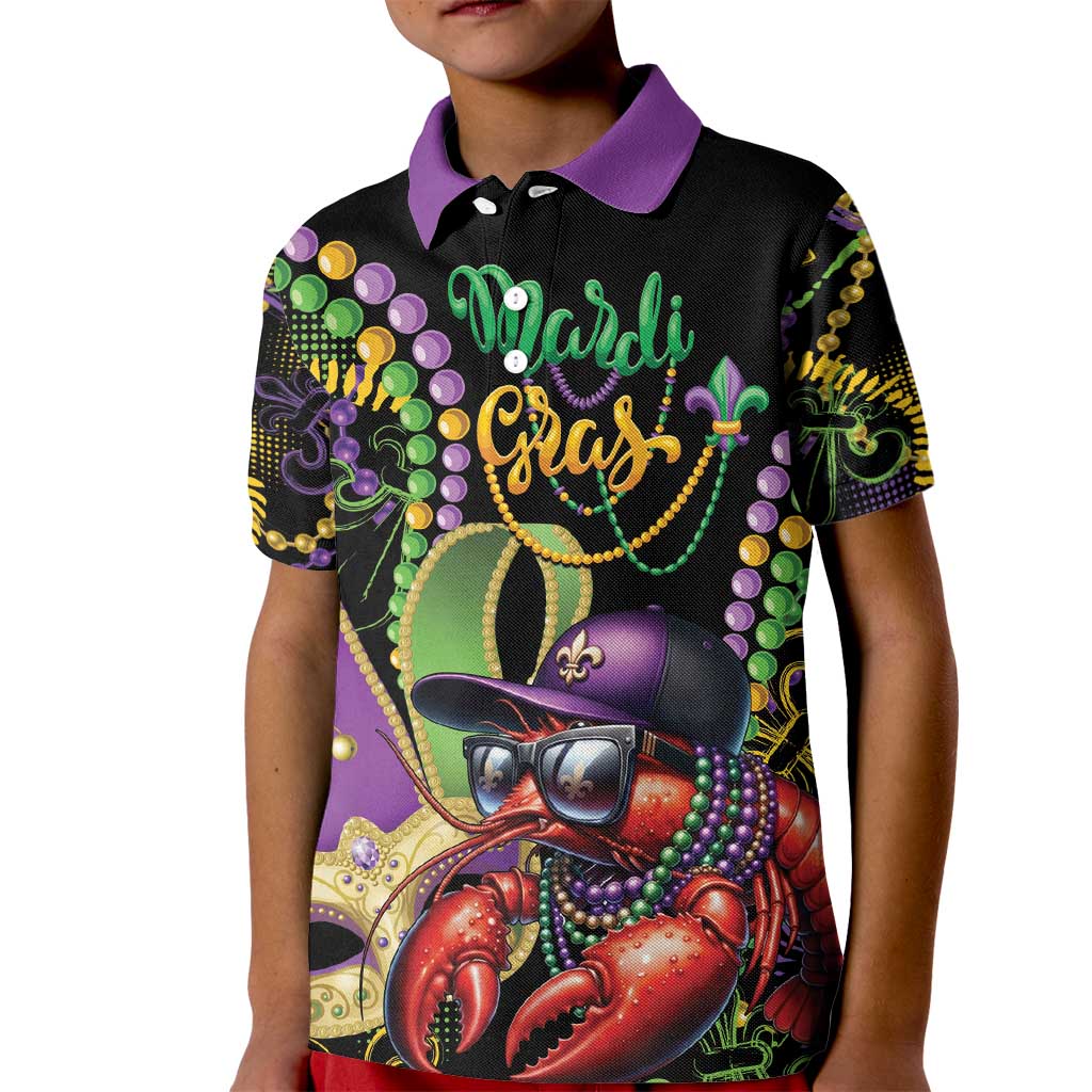 Personalized Mardi Gras Funny Shrimp Kid Polo Shirt Fleur De Lis Special Version - Wonder Print Shop