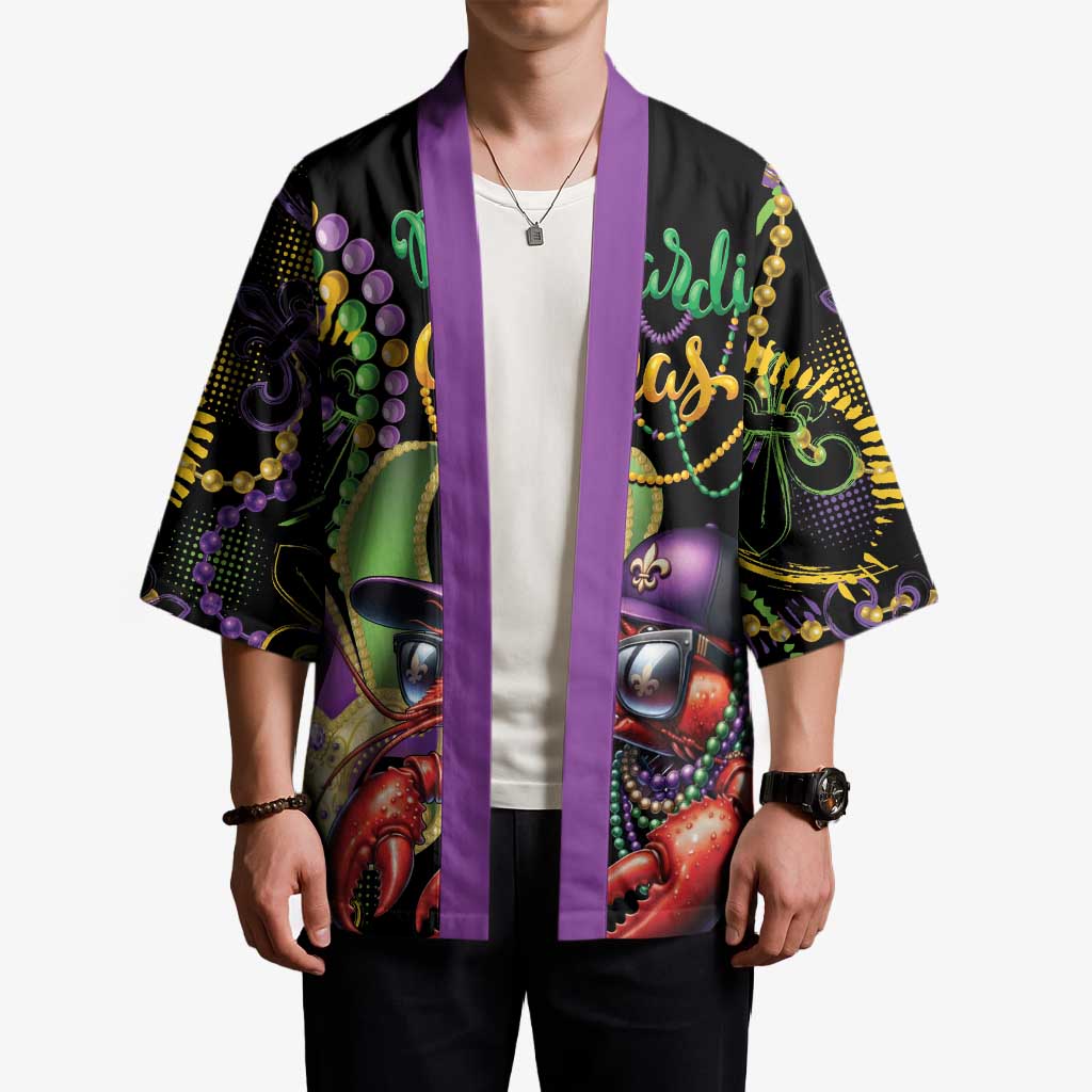 Personalized Mardi Gras Funny Shrimp Kimono Fleur De Lis Special Version - Wonder Print Shop
