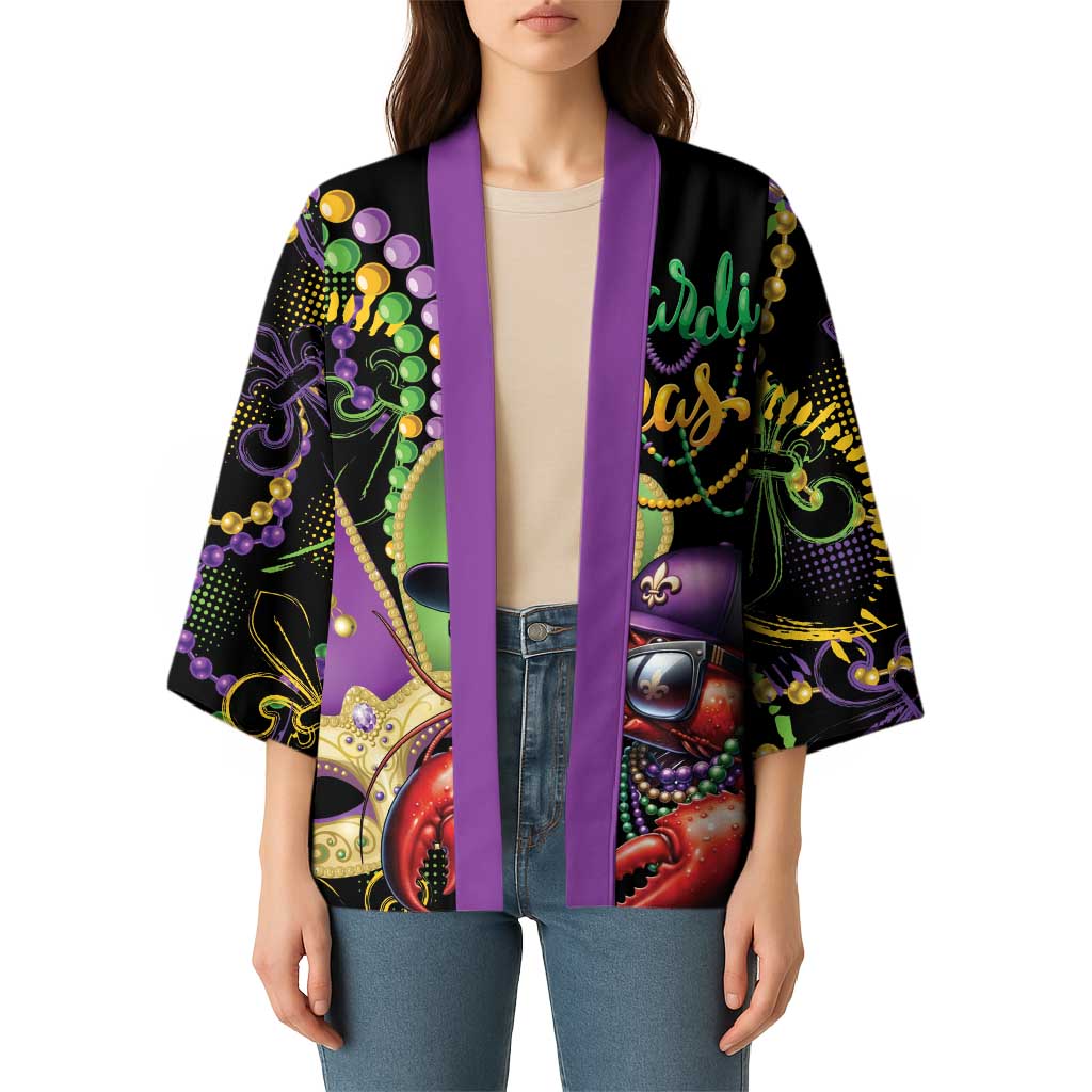 Personalized Mardi Gras Funny Shrimp Kimono Fleur De Lis Special Version - Wonder Print Shop
