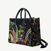 Mardi Gras Funny Shrimp Leather Bag Fleur De Lis Special Version - Wonder Print Shop