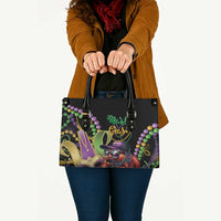 Mardi Gras Funny Shrimp Leather Bag Fleur De Lis Special Version - Wonder Print Shop