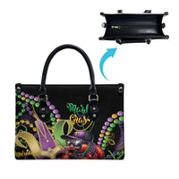 Mardi Gras Funny Shrimp Leather Bag Fleur De Lis Special Version - Wonder Print Shop
