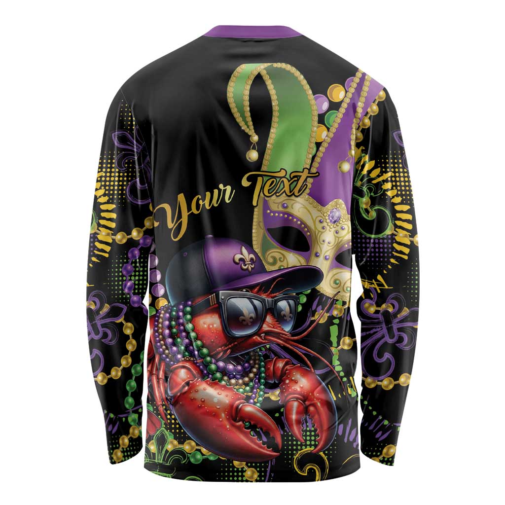 Personalized Mardi Gras Funny Shrimp Long Sleeve Shirt Fleur De Lis Special Version - Wonder Print Shop