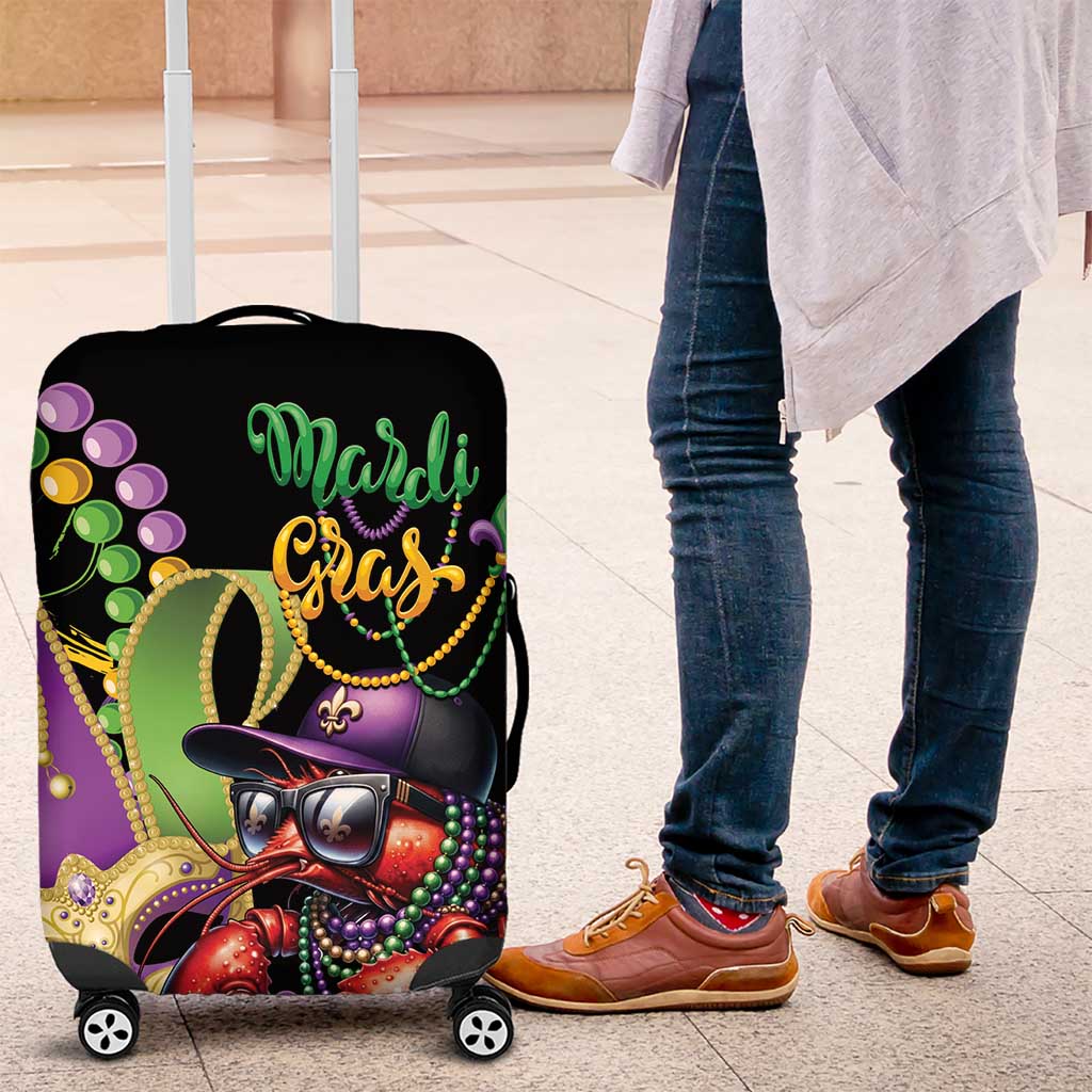 Mardi Gras Funny Shrimp Luggage Cover Fleur De Lis Special Version - Wonder Print Shop