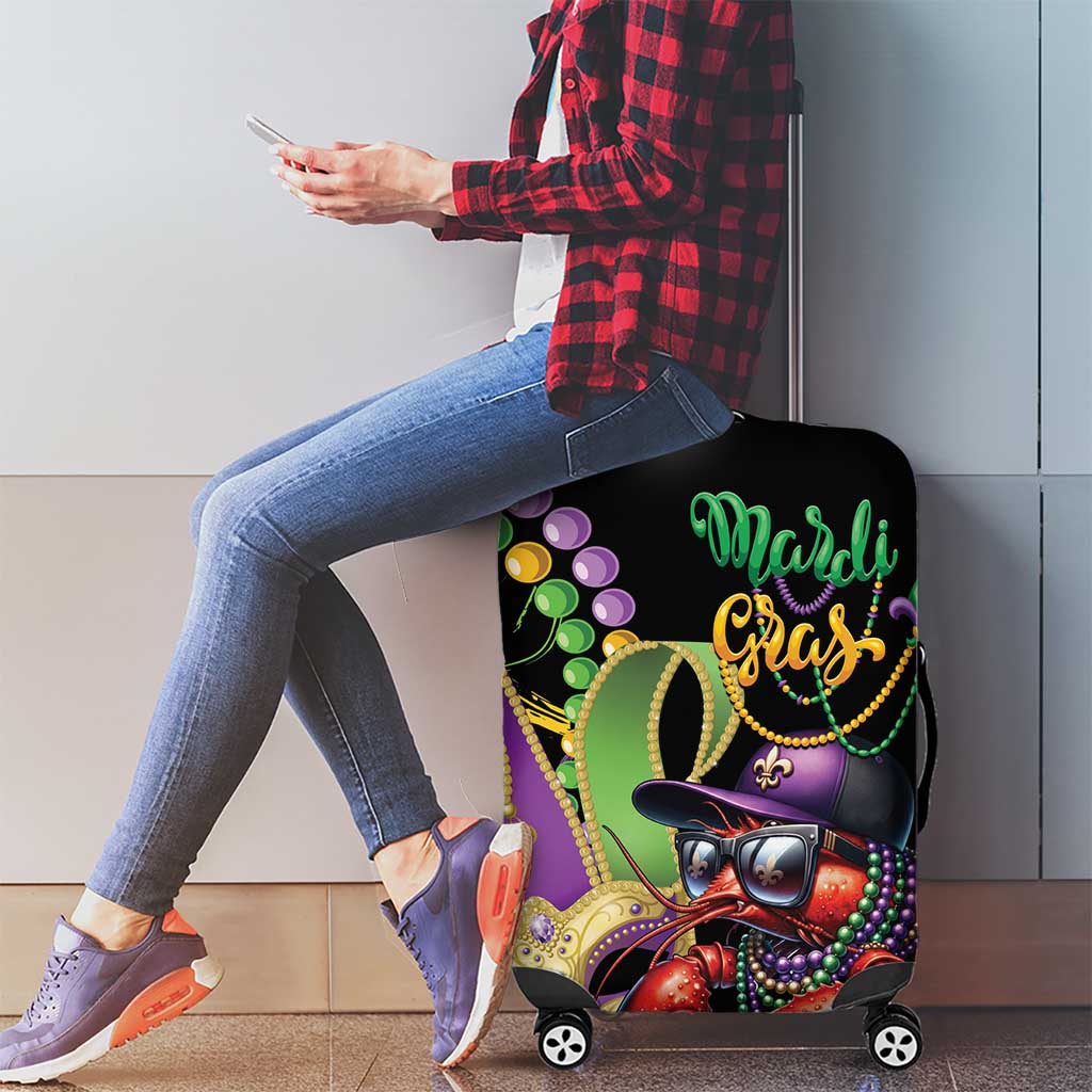 Mardi Gras Funny Shrimp Luggage Cover Fleur De Lis Special Version - Wonder Print Shop