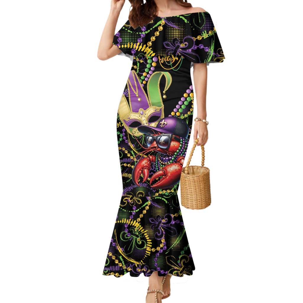 Personalized Mardi Gras Funny Shrimp Mermaid Dress Fleur De Lis Special Version - Wonder Print Shop