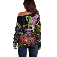 Personalized Mardi Gras Funny Shrimp Off Shoulder Sweater Fleur De Lis Special Version - Wonder Print Shop
