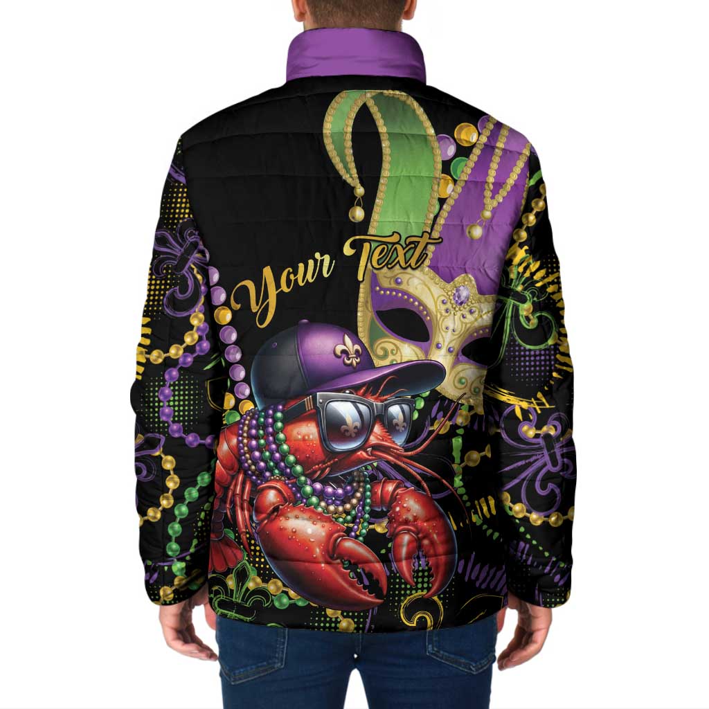 Personalized Mardi Gras Funny Shrimp Padded Jacket Fleur De Lis Special Version - Wonder Print Shop
