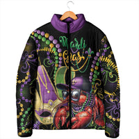Personalized Mardi Gras Funny Shrimp Padded Jacket Fleur De Lis Special Version - Wonder Print Shop