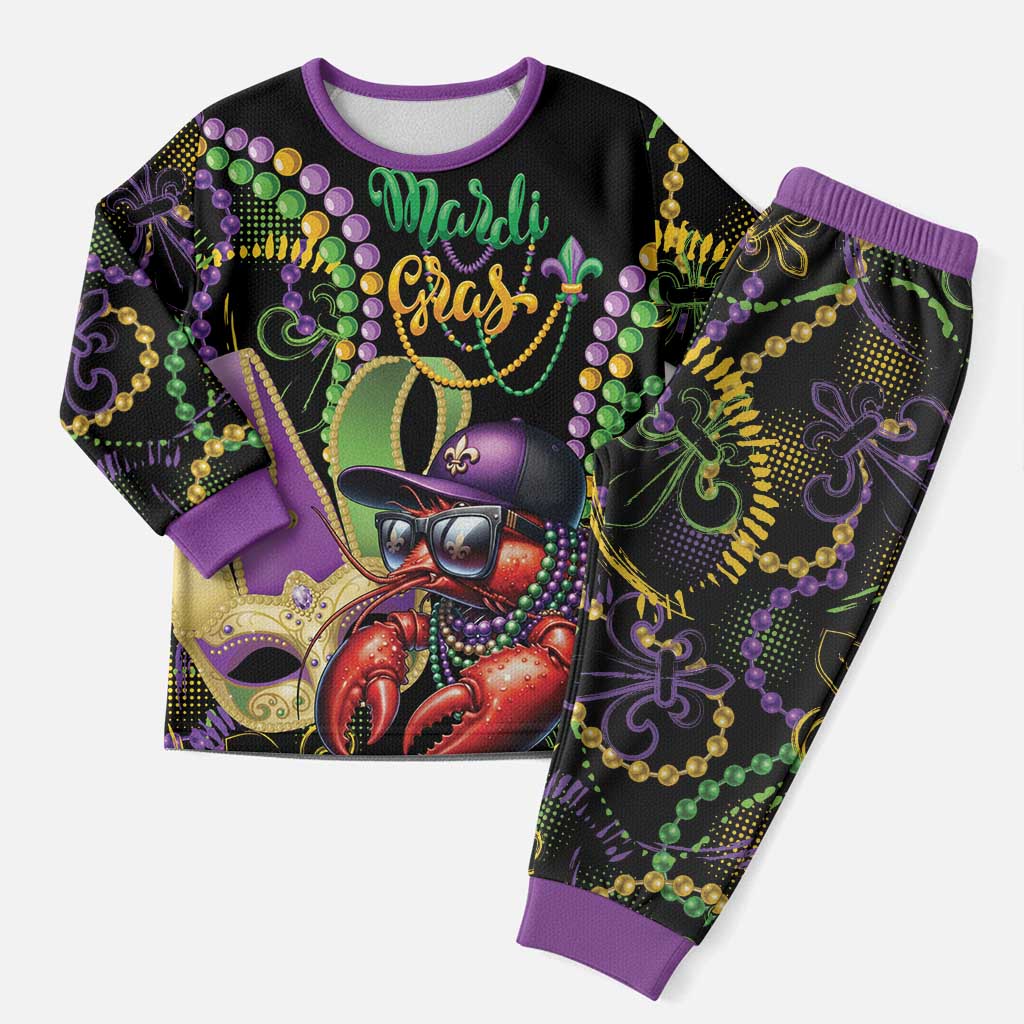 Mardi Gras Funny Shrimp Christmas Pajama Set Fleur De Lis Special Version - Wonder Print Shop